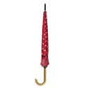Czerwony damski parasol w grochy