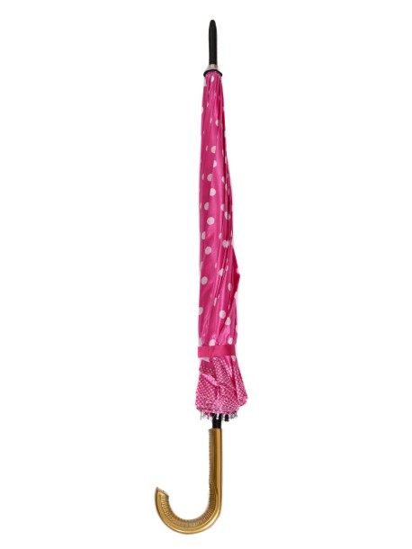 Różowy damski parasol w grochy