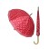 Czerwony damski parasol w grochy
