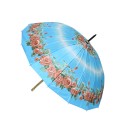 Elegancki damski parasol z motywem kwiatowym