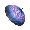 Elegancki damski parasol w kolorach niebieskiego i fioletu