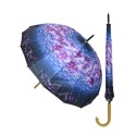 Elegancki damski parasol w kolorach niebieskiego i fioletu