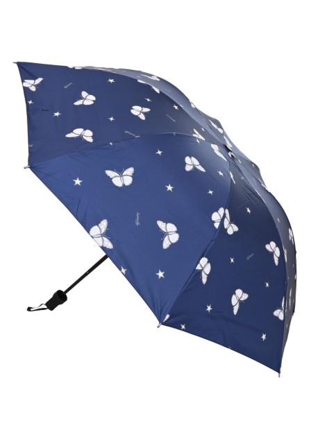 Parasol w kolorze błękitu z motylami
