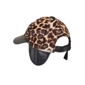 Czapka damska z naturalnej skóry w leopardzi wzór