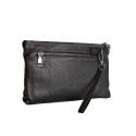 Czarna męska saszetka typu clutch ze skóry naturalnej