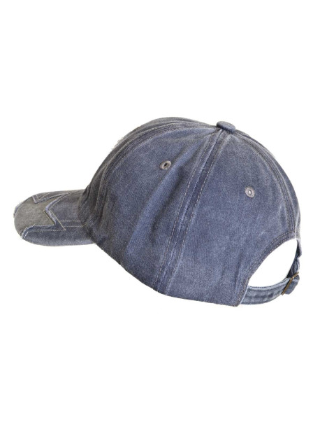 Niebieska czapka z denimu z haftem