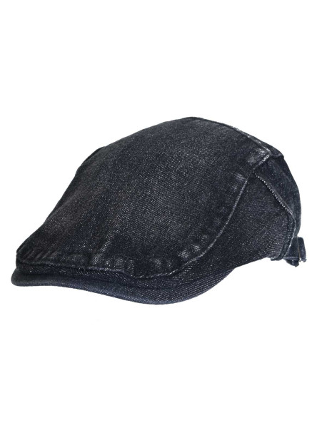 Klasyczny męski kaszkiet z czarnego denimu