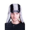 Męska czapka uszanka z futra chinchilli