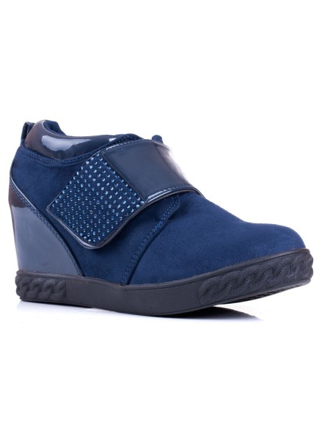 Buty na platformie bez sznurowania – niebieskie