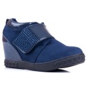 Buty na platformie bez sznurowania – niebieskie
