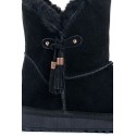Czarne buty z naturalnym futrem karakułowym