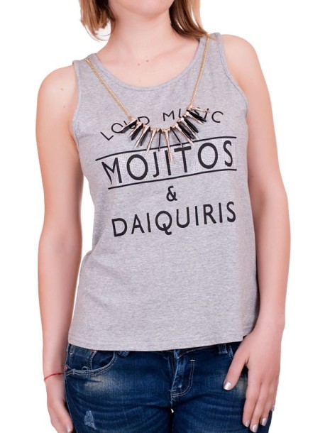 Szara koszulka z nadrukiem "Mojitos"