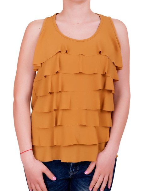 Damski top w kolorze musztardy