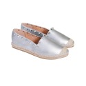 Skórzane espadryle – srebrne