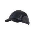 Czapka z daszkiem i futrem (karakul) – czarna