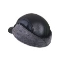 Czapka z daszkiem i futrem (karakul) – czarna