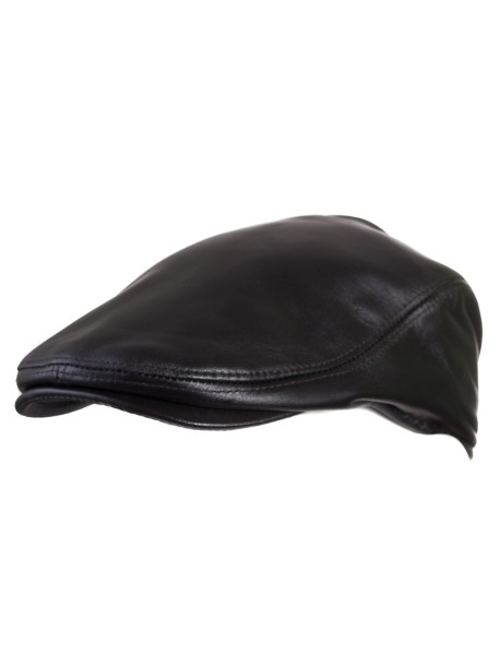 Czapka typu "beret" męska, z gumką, w kolorze brązowym