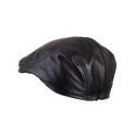 Czapka typu "beret" męska, z gumką, w kolorze brązowym