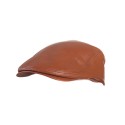 Męska czapka typu "casquette" z gumką – jasnobrązowa