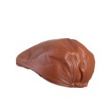 Męska czapka typu "casquette" z gumką – jasnobrązowa