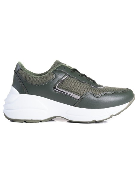 Damskie buty sportowe na platformie – zielone