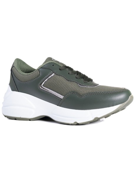 Damskie buty sportowe na platformie – zielone