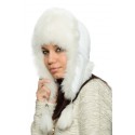 Czapka skórzana unisex, kolor biały