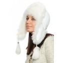 Czapka skórzana unisex, kolor biały