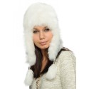 Czapka skórzana unisex, kolor biały