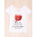 Biały t-shirt z wyciętym tyłem