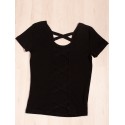 Czarne damskie t-shirty z wyciętym tyłem